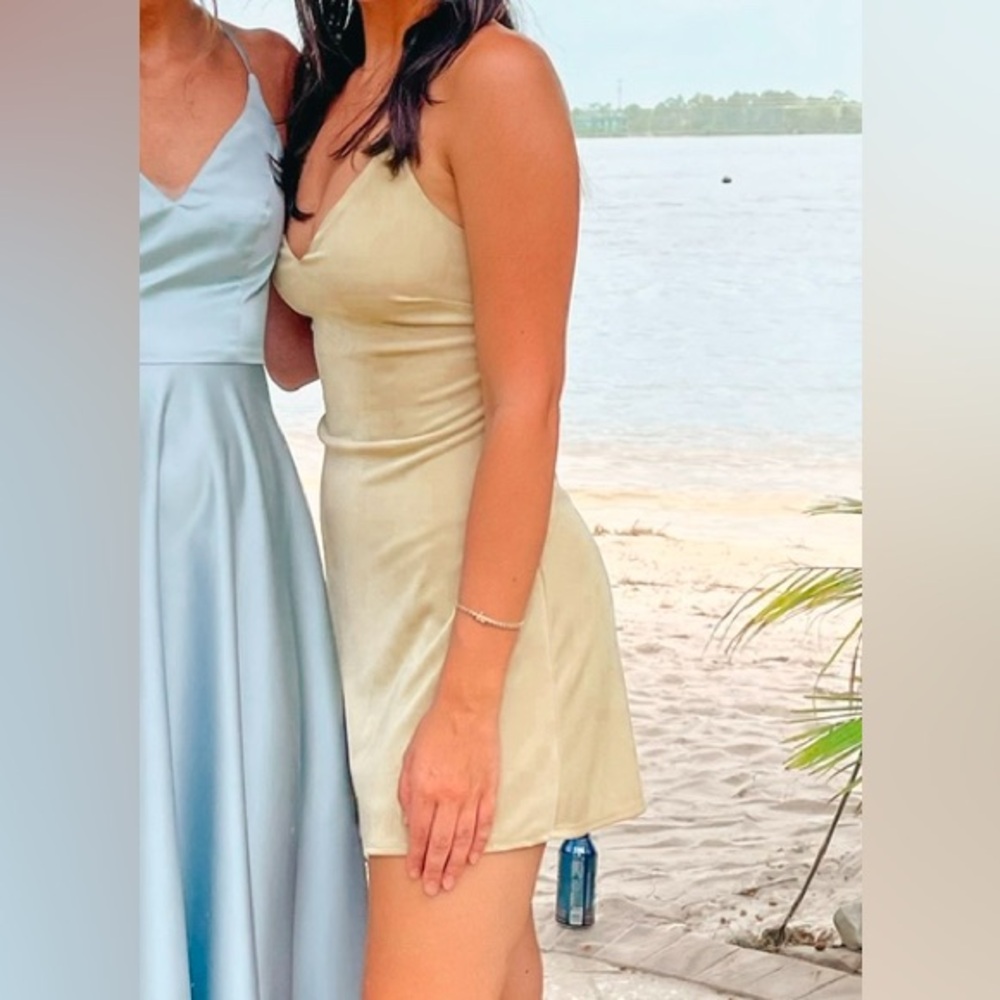 Light green mini dress